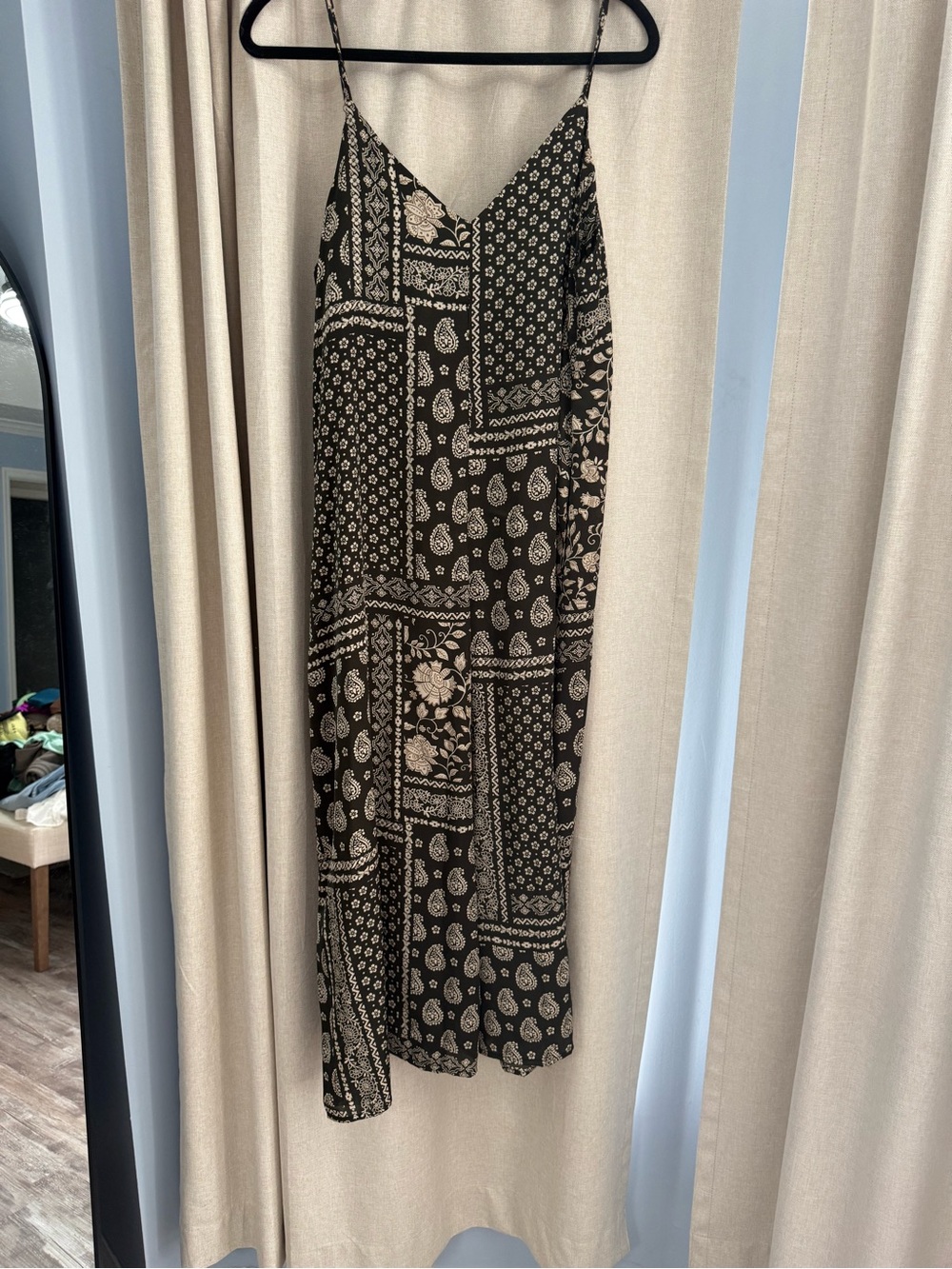 Boho Patchwork Maxi jumper in Black and Cream
